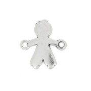 Separatore ragazzo 2 anelli mm.14x13 Placcatura argento antico x1