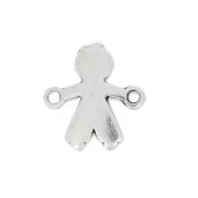 Separatore ragazzo 2 anelli mm.14x13 Placcatura argento antico x1