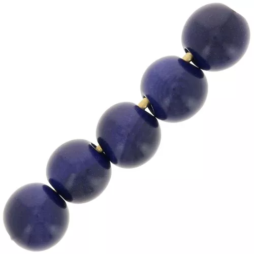 Perle di Tagua 5 mm Blu x 8