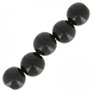 Perle di Tagua 5 mm Nero x 8