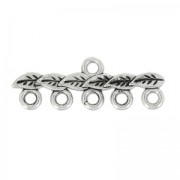 Embout 5 rangs motif feuille 27x9 mm argentato anticox1|raw }}