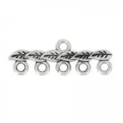 Embout 5 rangs motif feuille 27x9 mm argentato anticox1