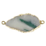 Intercalaire 2 anneaux imitation Aigue Marine 45x20 mm Teal/dorato|raw }}