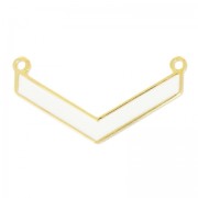 Intercalaire chevron résinelé 2 anneaux 32 mm Blanc/dorato con oro fino  x1|raw }}
