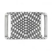 Separatore etnico passante per laccetto 20mm placcatura argento fino anticato