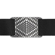 Separatore etnico passante per laccetto 20mm placcatura argento fino anticato