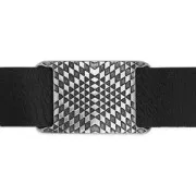 Separatore etnico passante per laccetto 20mm placcatura argento fino anticato