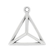 Ciondolo Triangolo 3D mm. 17 placcatura argento fino anticato x1|raw }}
