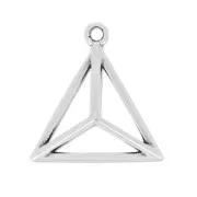 Ciondolo Triangolo 3D mm. 17 placcatura argento fino anticato x1