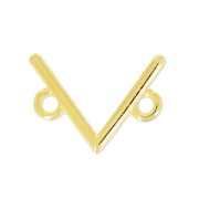 Separatore chevron 2 anelli  13.5 mm dorato con oro fino x1