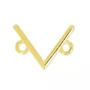Separatore chevron 2 anelli  13.5 mm dorato con oro fino x1