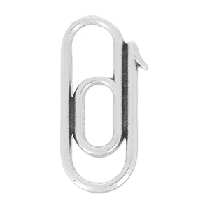 Intercalaire Trombone 21 mm placcatura argento fino anticato x1