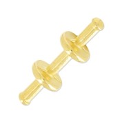 Chiusura asticella 23 mm per cordone 3 mm dorato con oro fino x1|raw }}