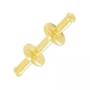 Chiusura asticella 23 mm per cordone 3 mm dorato con oro fino x1