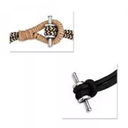 Chiusura asticella 23 mm per cordone 3 mm dorato con oro fino x1