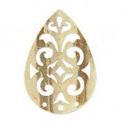 Separatore goccia 3 fori madreperla per orecchini 40 mm Bianco x1