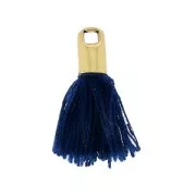 Pompon imitazione cotone 15-20 mm Blu marino/dorato