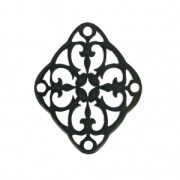 separatore losanghe 3 fori per orecchini 40 mm Nero x1