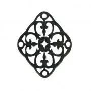 separatore losanghe 3 fori per orecchini 40 mm Nero x1