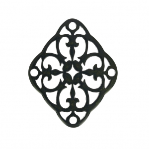 separatore losanghe 3 fori per orecchini 40 mm Nero x1