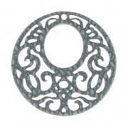 Intercalaire rond 1 trou lézard per orecchini 45 mm Gris x1