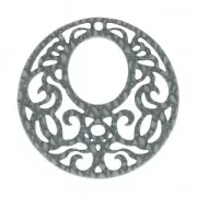 Intercalaire rond 1 trou lézard per orecchini 45 mm Gris x1