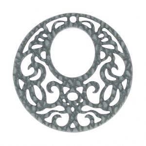 Intercalaire rond 1 trou lézard per orecchini 45 mm Gris x1