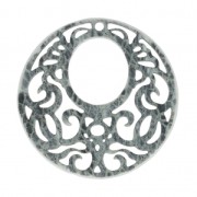 Separatore rotondo 1 foro, lucertola per orecchini 45 mm Grigio chiaro x1