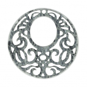 Separatore rotondo 1 foro, lucertola per orecchini 45 mm Grigio chiaro x1