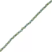 Mini-ematite sfaccettate mm. 2 Light Green Metallic x cm.38