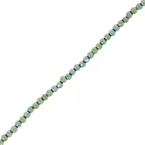 Mini-ematite sfaccettate mm. 2 Light Green Metallic x cm.38