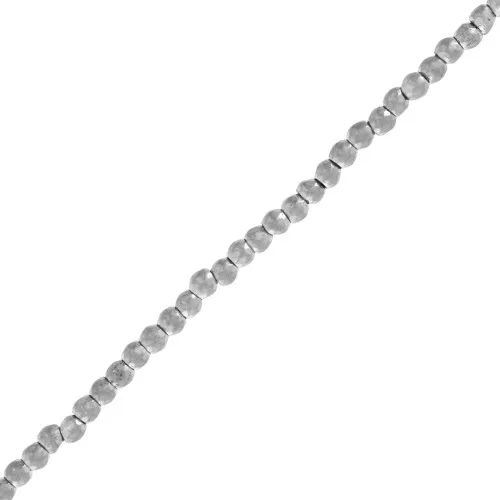 Mini Perla sfaccettata imitazione ematite 2 mm - Argento Mat x38cm