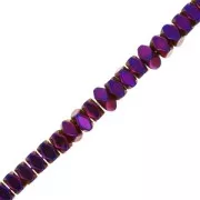 Mini-ematiti rondelle sfaccettate mm.3 Dark Purple Metallic x cm.40
