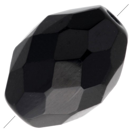 Olive sfaccettate mm 11x8 Jet x20