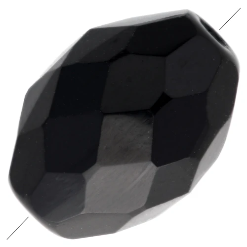 Perla a forma di oliva sfaccettate 11x8 mm - Jet x20