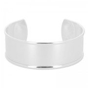 Base in ottone per bracciale con bordo incurvato mm.  23x145 argentato x1