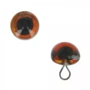Occhi di animali in vetro da cucire 8 mm Marrone scuro x1