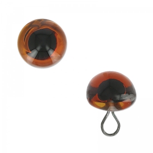 Occhi di animali in vetro da cucire 8 mm Marrone scuro x1
