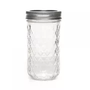 Boccale Mason Jar Ball 12 oz motivo diamante  x1