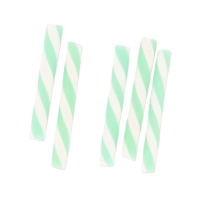 Mini cannucce decorative in pasta polimerica 20x2.3 mm Light Green x5
