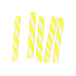 Mini cannucce decorative in pasta polimerica 20x2.3 mm Giallo x5