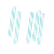 Mini cannucce decorative in pasta polimerica 20x2.3 mm Aqua x5