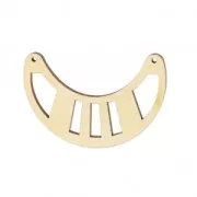 Separatore per collana mezza luna traforato mm. 50x31 di legno Naturel x1