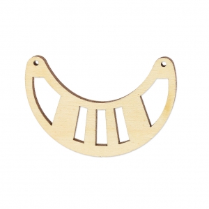 Separatore per collana mezza luna traforato mm. 50x31 di legno Naturel x1