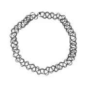 Collana Stretch Tattoo taglia piccola 12 mm Nero x1