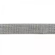 Laccetto doppio cuoio con paillettes vernice a quadretti 5 mm Grigio x 50cm