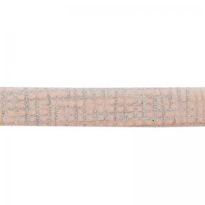 Laccetto doppio cuoio con paillettes vernice a quadretti 5 mm Light Rose x