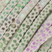 Laccetto cuoio effetto scamosciato imitazione pesce 5 mm Mint/Lilla x 50cm