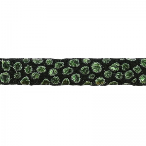 Laccetto cuoio effetto scamosciato imitazione pesce 5 mm Kaki Metallizzato x 50cm