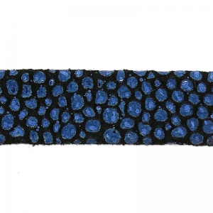 Laccetto cuoio effetto scamosciato imitazione pesce 10 mm Blu metallizzato x 50cm